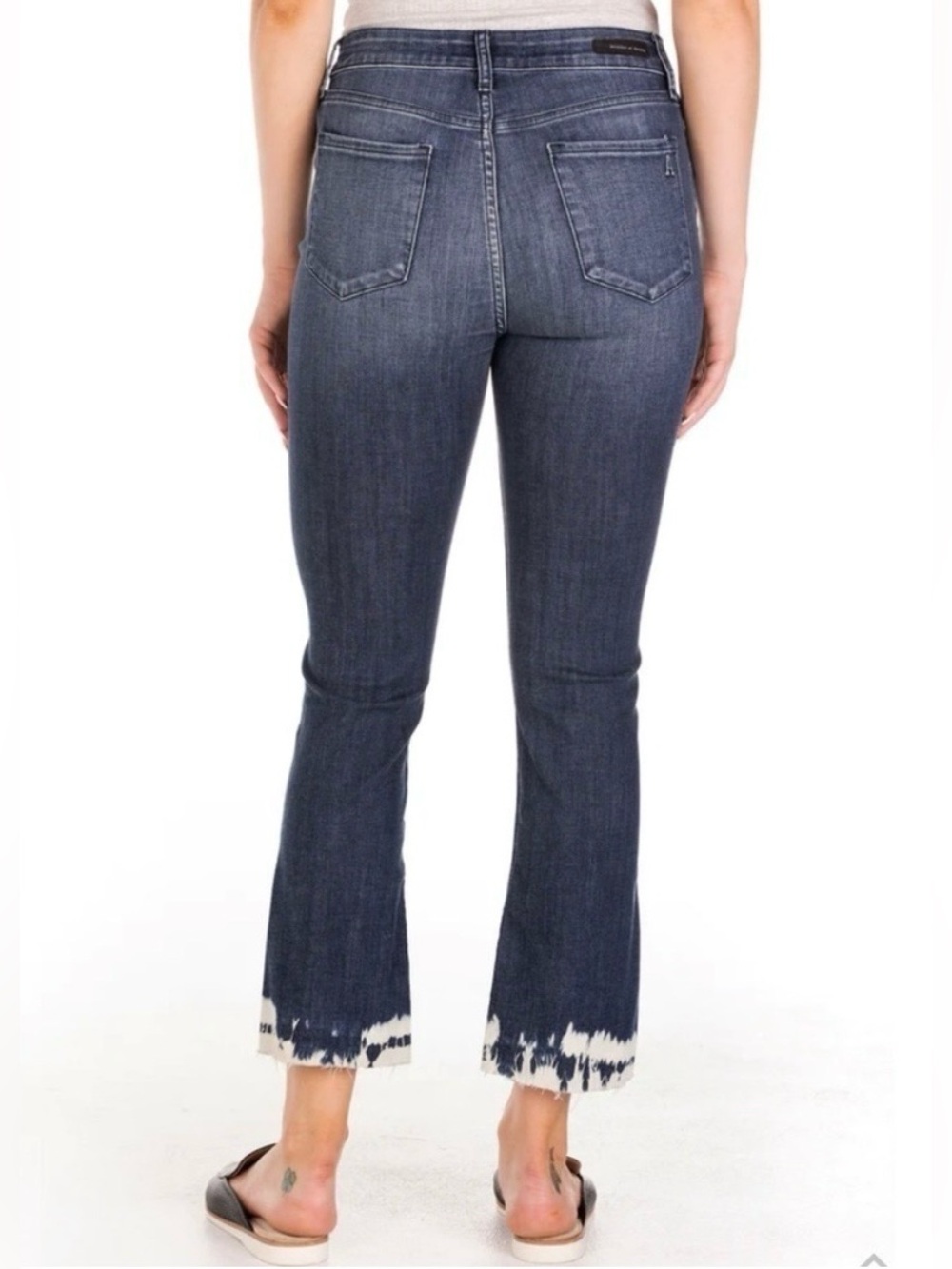 Articles of Society London High Rise Jeans | Dark Wash Tie Dye Hem | Size 25 NWT - Picture 9 of 10